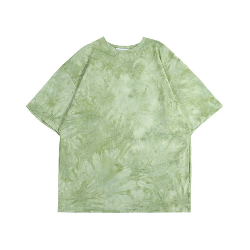 Letter tie-dye short-sleeved T-shirt men's summer super-hot loose short-sleeved simple versatile half-sleeve