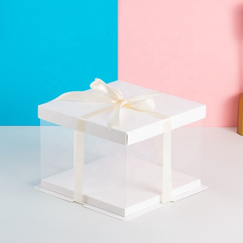 Plastic Box Birthday for Pop Guest Customizable Cake Box Transparent Custom Wholesale Luxury Clear Tall Wedding Food Candy PVC