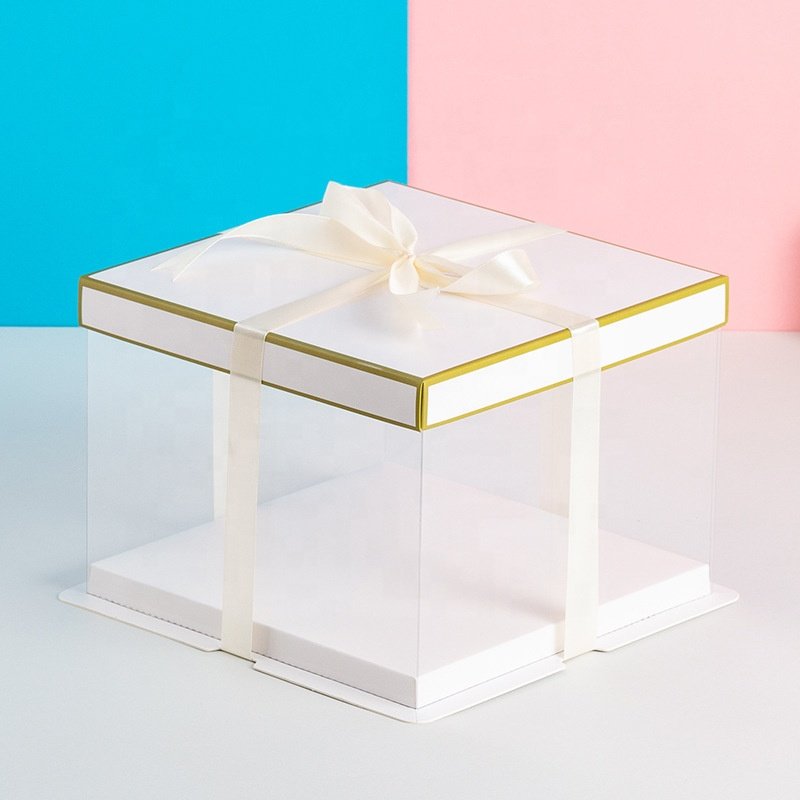 Plastic Box Birthday for Pop Guest Customizable Cake Box Transparent Custom Wholesale Luxury Clear Tall Wedding Food Candy PVC