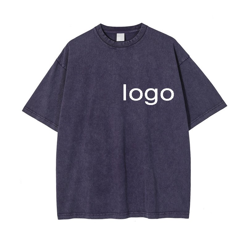 Manufacturers custom graphic dtg tshirt cotton cropped men distressed streetwear oversized jersey boxy acid wash t shirt vintage