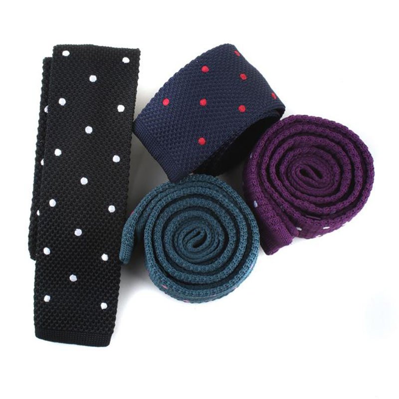 High Quality 100% Silk Polka Dot Knit Tie for Men New Release