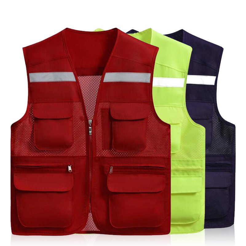 Hunting Vests Summer Outdoor Travel Style Dark Maroon Canvas Personalized Logo Multi Pockets Fishing Waistcoat Vest For Men OEM