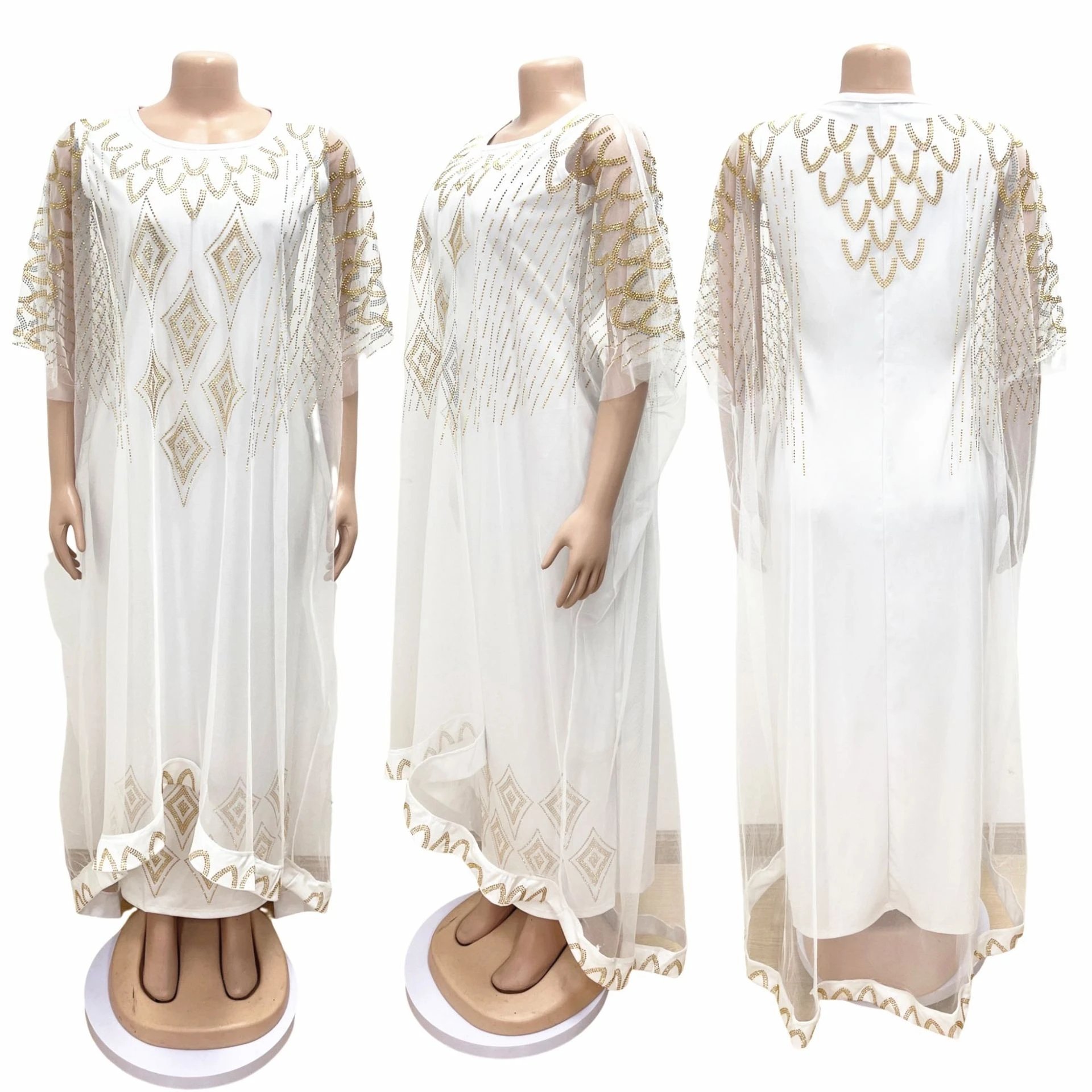 African Dresses Africa Clothes Dashiki Ankara Summer Sequin Outfit Gown Long Maxi Dress Muslim Wedding Party for Women Plus Size