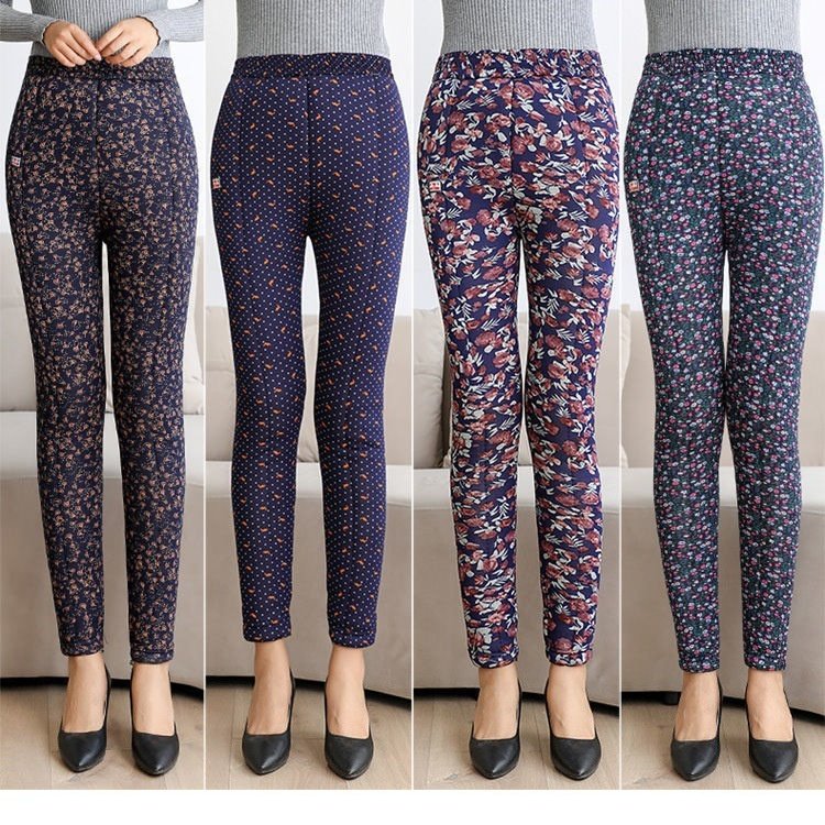 Women Winter Warm Pants Plus Size Thick Velvet Cotton Trousers High Waist Female Skinny Warm Pencil Pants