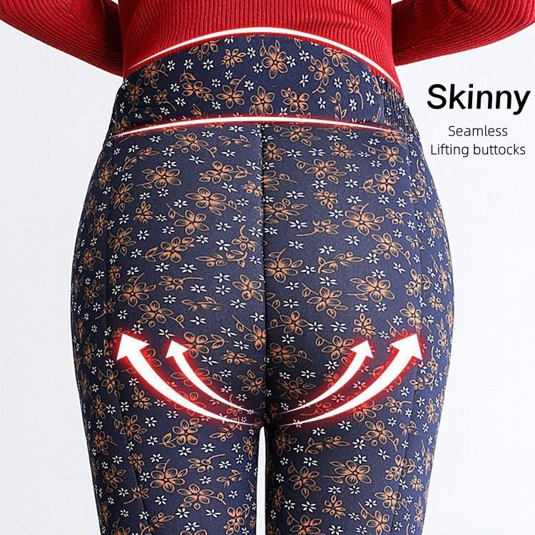 Women Winter Warm Pants Plus Size Thick Velvet Cotton Trousers High Waist Female Skinny Warm Pencil Pants