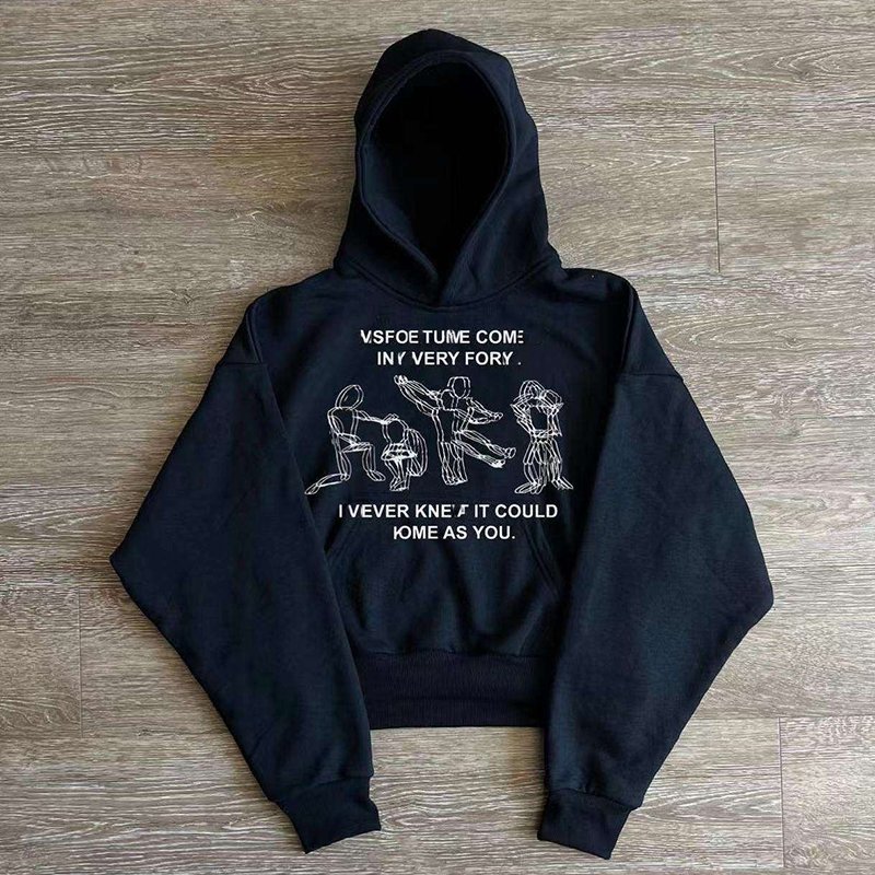 Streetwear Sweatshirts Custom Oversized Screen Print Fleece 100 Cotton Cropped Hoodies Men