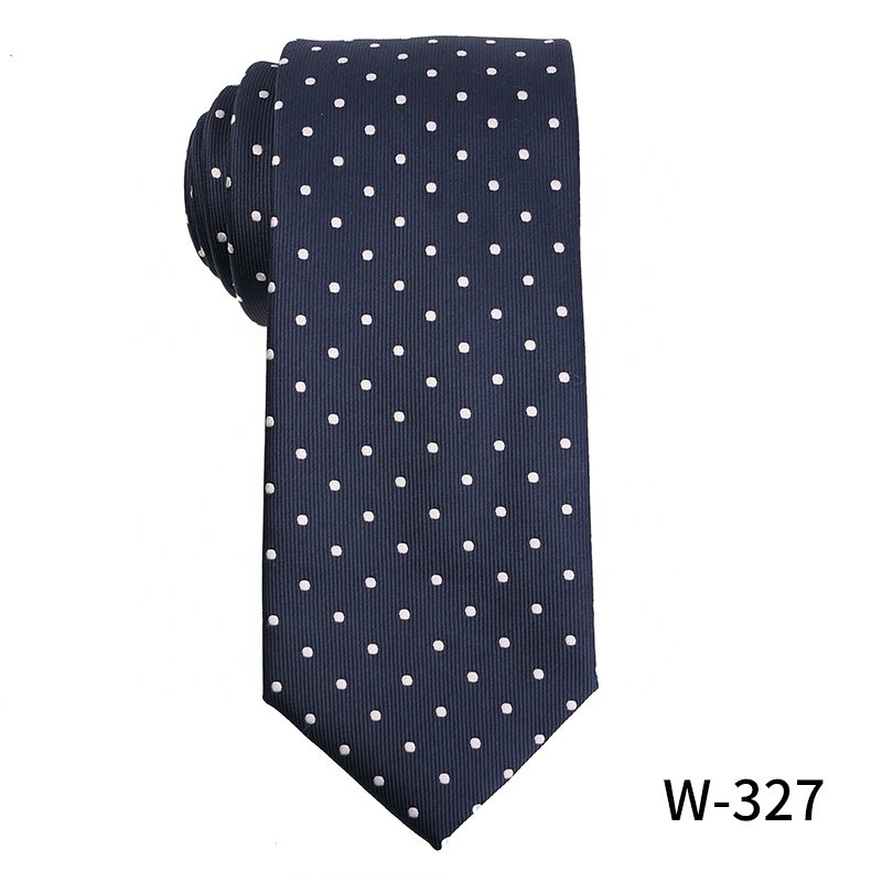 Classic brown and navy blue 7.5cm business tie for men paisley, dot men's floral ties, good quality men's luxury ties
