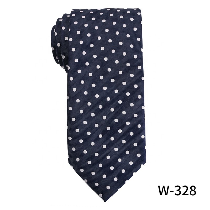 Classic brown and navy blue 7.5cm business tie for men paisley, dot men's floral ties, good quality men's luxury ties
