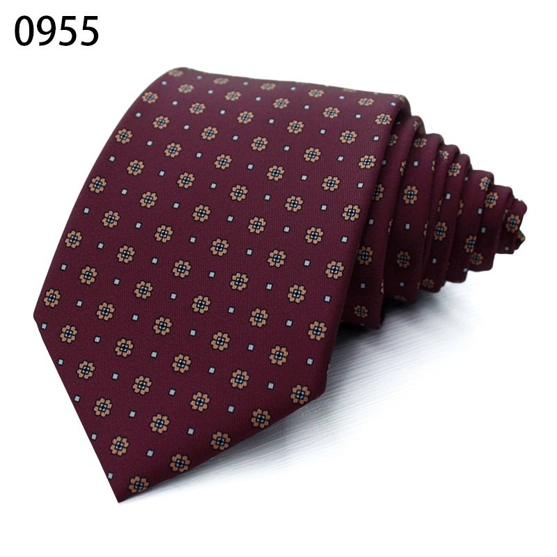 New Personalized printed hand tie spot business polyester silk high-grade diamond check men's tie fashion gifts