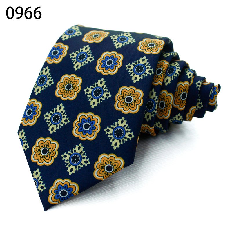 New Personalized printed hand tie spot business polyester silk high-grade diamond check men's tie fashion gifts