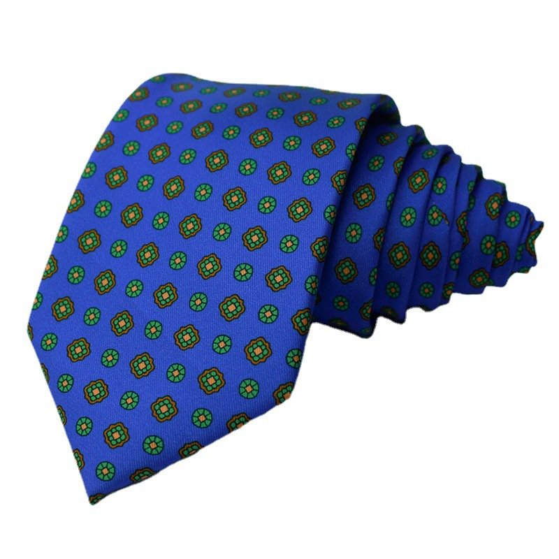 New Personalized printed hand tie spot business polyester silk high-grade diamond check men's tie fashion gifts