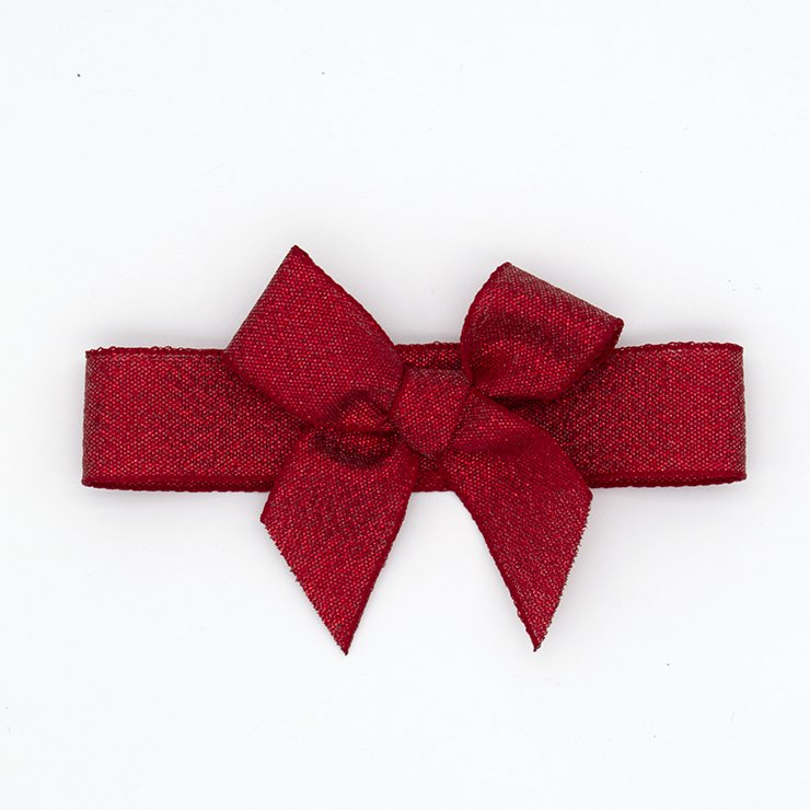 Double Face Elastic Pre-Tied Grosgrain Ribbon Bow with Twist Band for Packaging and Bottle Decoration