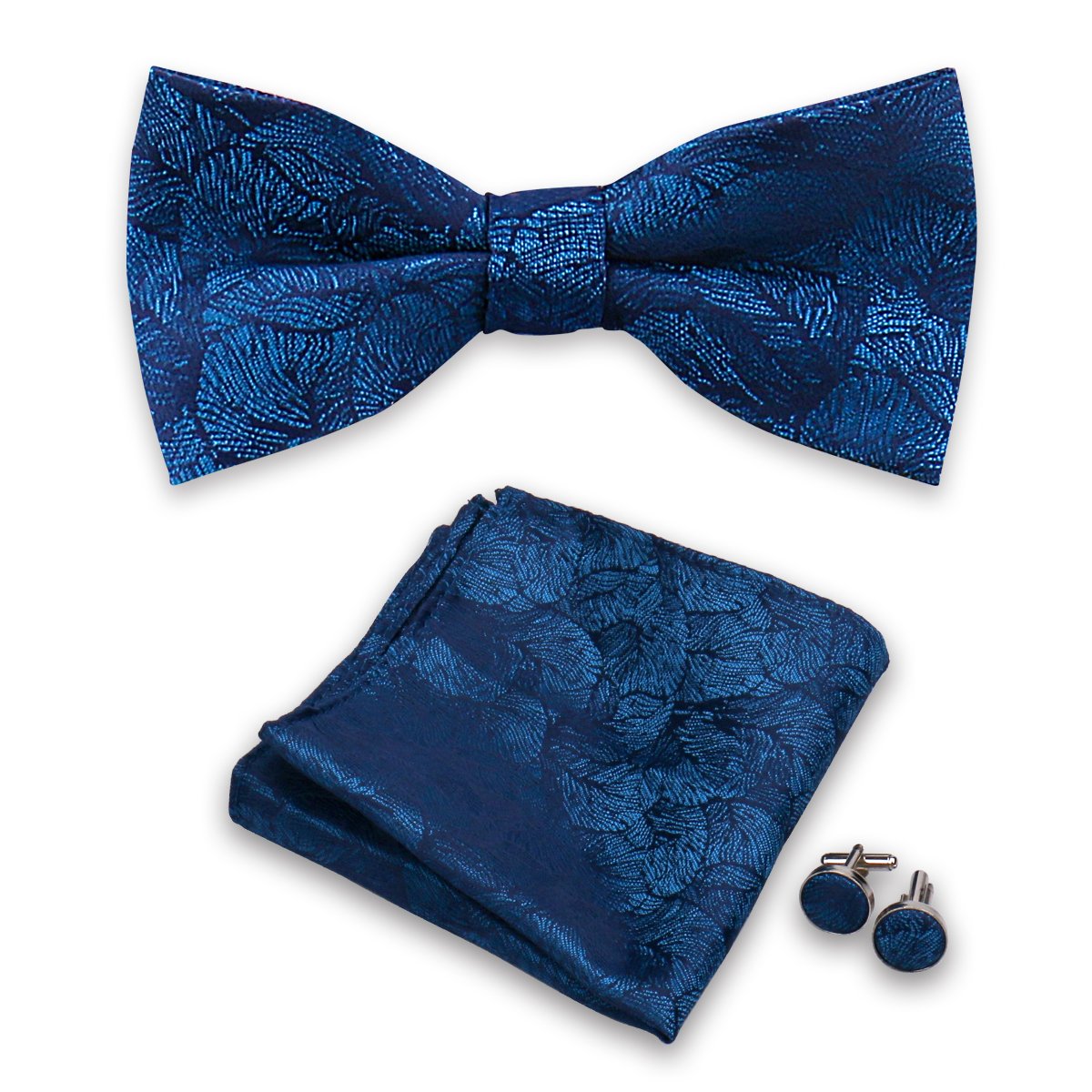 New Paisley Bow Tie for men Wedding Bowtie Handkerchief Cufflink Set With Bow tie Box Customized