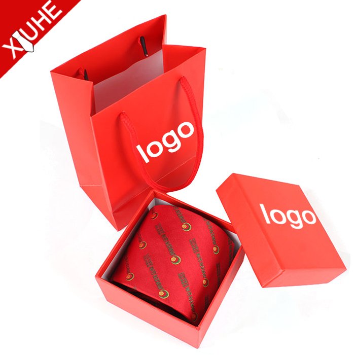 Packaging Box Custom Silk Necktie Men with Logo Silk Striped School Tie Custom Logo Neckties Tie Manufacturer