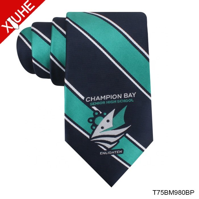 Packaging Box Custom Silk Necktie Men with Logo Silk Striped School Tie Custom Logo Neckties Tie Manufacturer