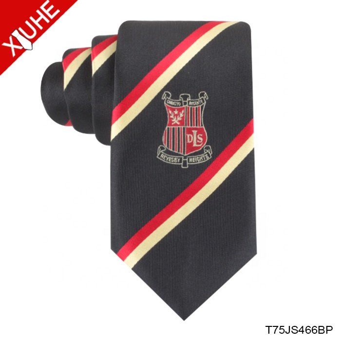 Packaging Box Custom Silk Necktie Men with Logo Silk Striped School Tie Custom Logo Neckties Tie Manufacturer
