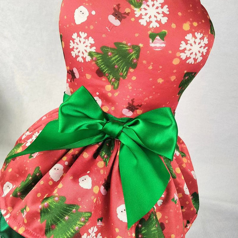 Wholesale Custom Pet Dog Clothes 2024 New Medium Small Double Bow Tie Christmas Pet Cat Dog Christmas Clothes Dress Skirt