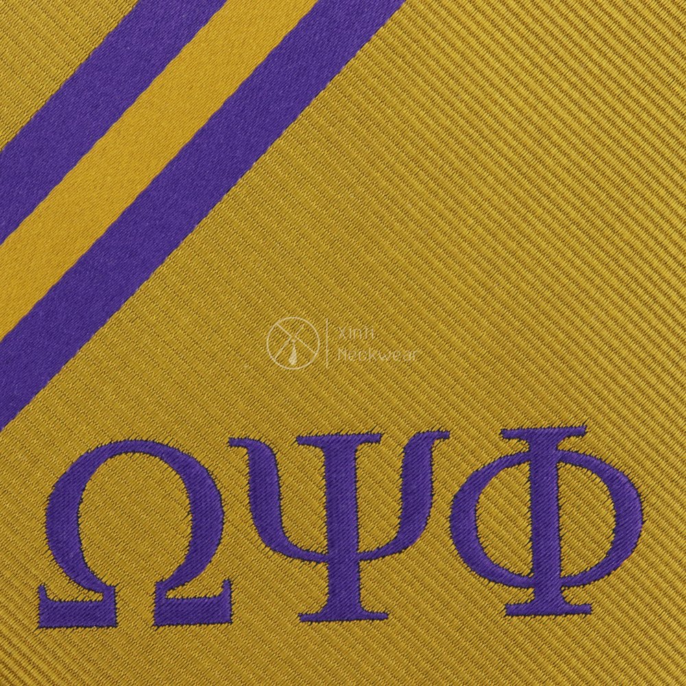 Featured OPP Fraternity Men Custom Greek Logo Necktie Socks Set Gold Polyester Striped Cotton Sock and Tie Sets
