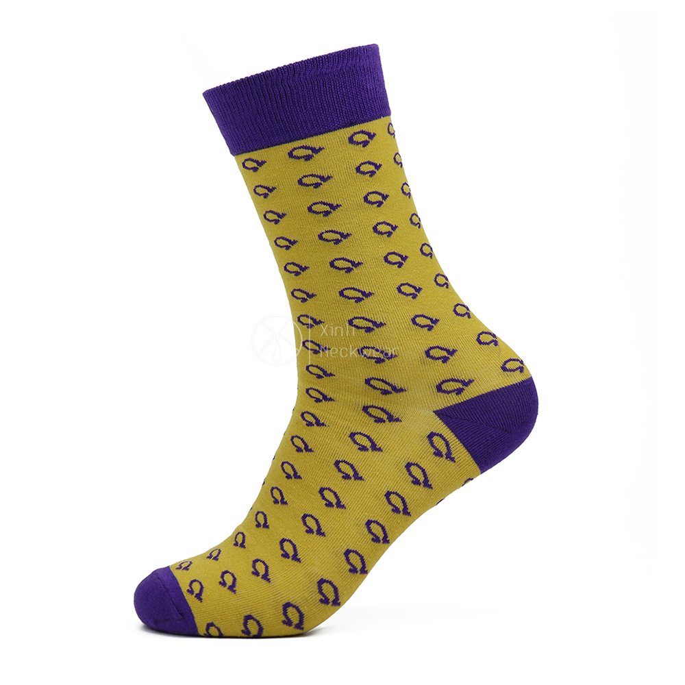 Featured OPP Fraternity Men Custom Greek Logo Necktie Socks Set Gold Polyester Striped Cotton Sock and Tie Sets