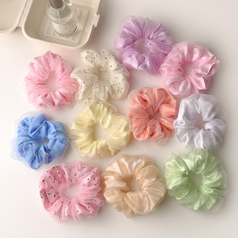 LED Light Hair Scrunchies Satin Elastic Bands Light Soft Cute Silk Scrunchy Hair Accessories for Women Girls