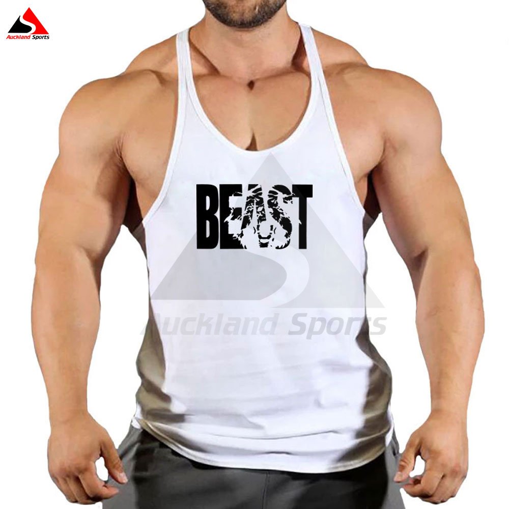 Custom Men's Singlet Beast Print Gym Shirt Man Breathable Sleeveless Stringer Beast Casual Wear T-shirts Men Singlet