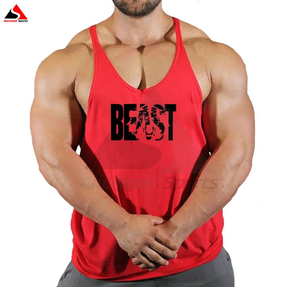 Custom Men's Singlet Beast Print Gym Shirt Man Breathable Sleeveless Stringer Beast Casual Wear T-shirts Men Singlet
