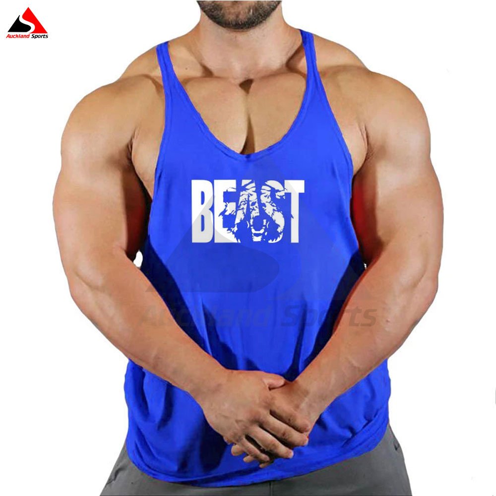 Custom Men's Singlet Beast Print Gym Shirt Man Breathable Sleeveless Stringer Beast Casual Wear T-shirts Men Singlet