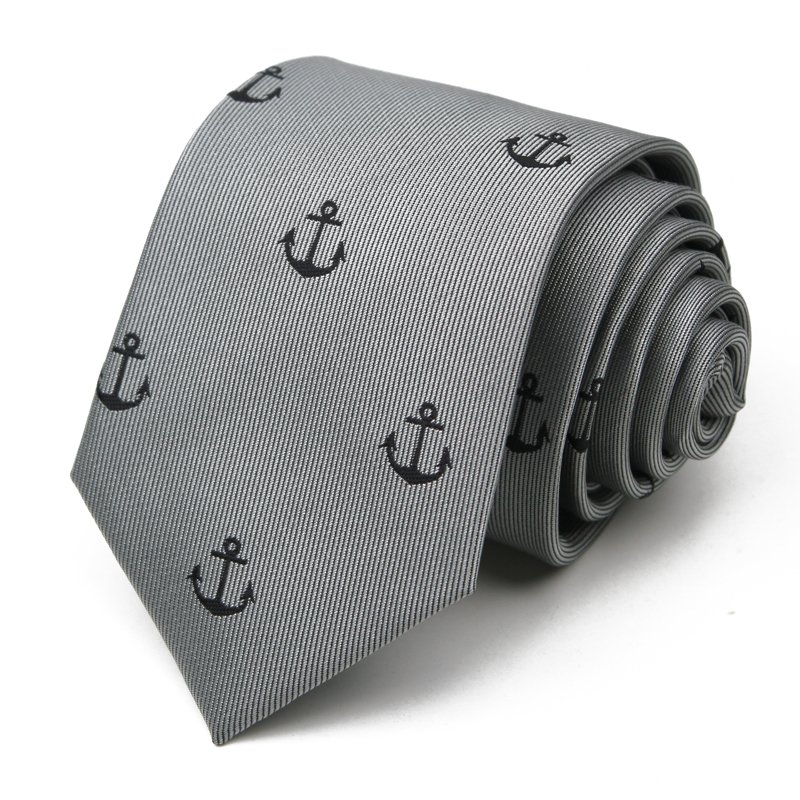 Grey quality solid Narrow neckwear polka dot mens skinny slim business necktie