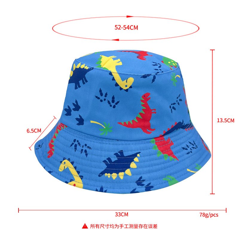 2023 New Parent Children Baby Lovely Cartoon Animal Dinosaur Pattern Double Sides Wearing Bucket Hat