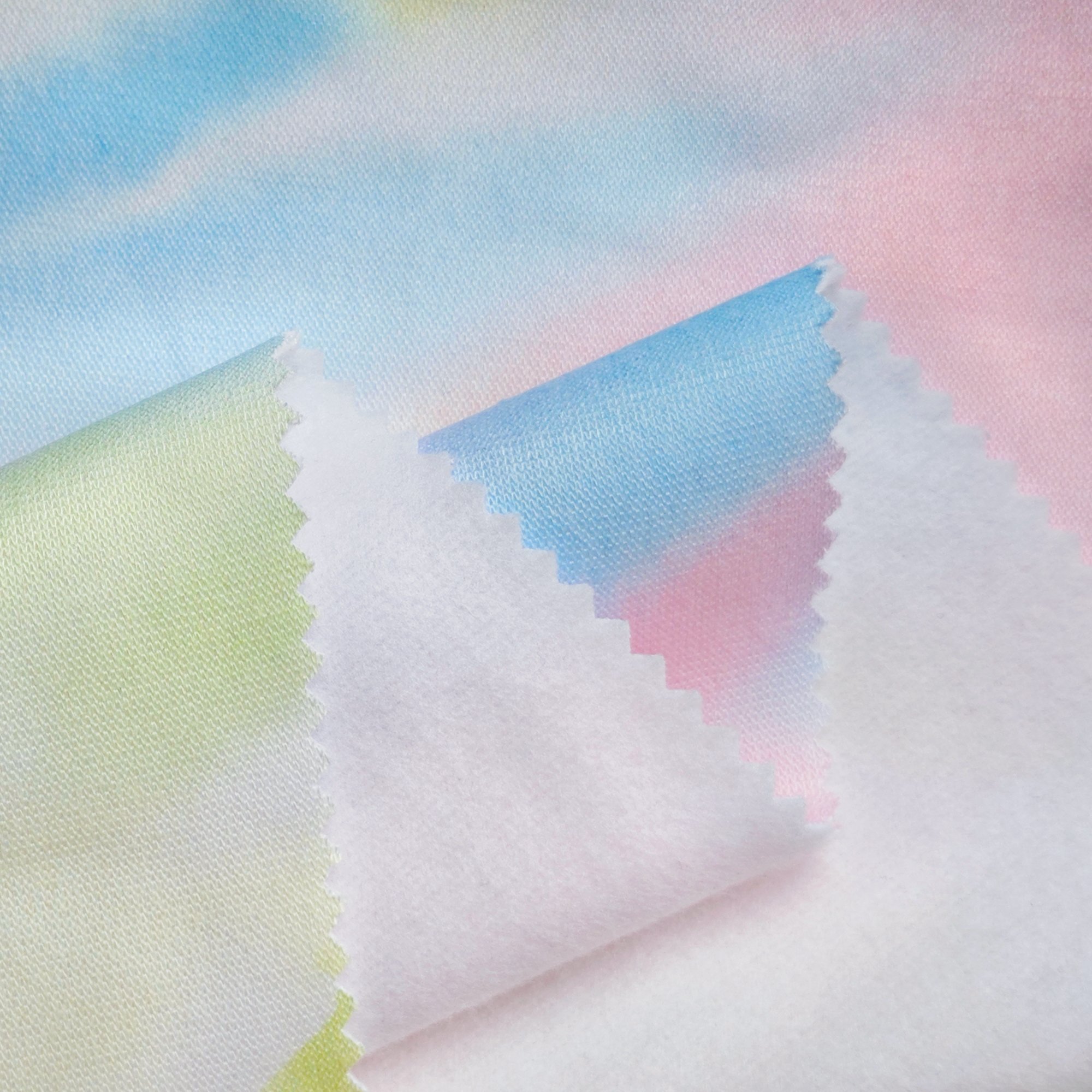 Custom Thermal Low Stretch 100% Polyester Tie Dye Printed Brushed Single Side Fleece Fabric For Coats