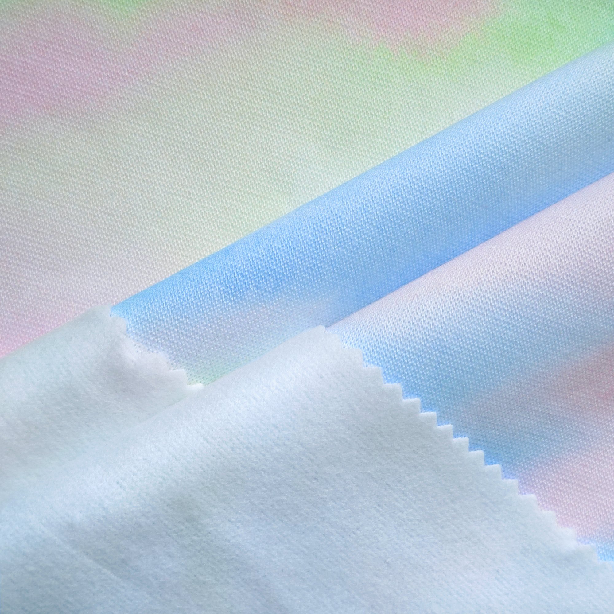Custom Thermal Low Stretch 100% Polyester Tie Dye Printed Brushed Single Side Fleece Fabric For Coats
