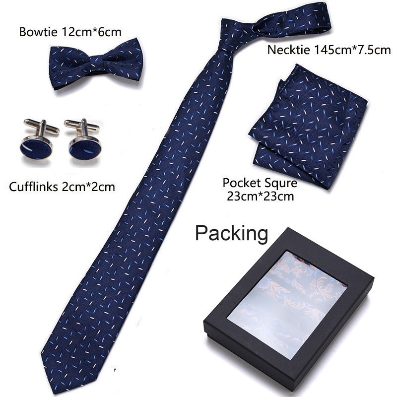 In stock wholesale business mens suit wedding accessories polyester bow tie set gift box