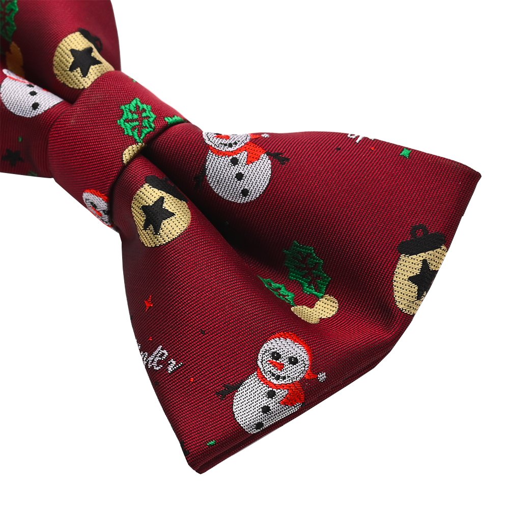 YiLi Christmas Xmas Polyester Woven Self Bow Tie Men