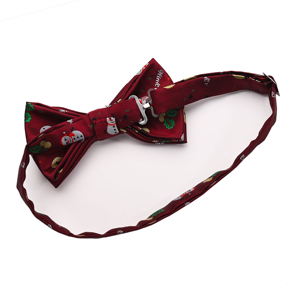YiLi Christmas Xmas Polyester Woven Self Bow Tie Men