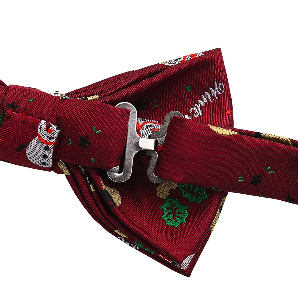 YiLi Christmas Xmas Polyester Woven Self Bow Tie Men