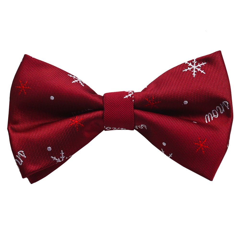 YiLi Christmas Xmas Polyester Woven Men's Bow Tie