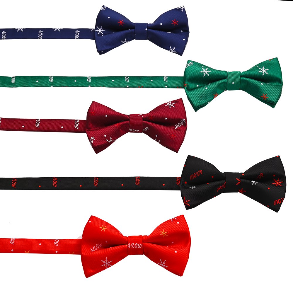 YiLi Christmas Xmas Polyester Woven Men's Bow Tie