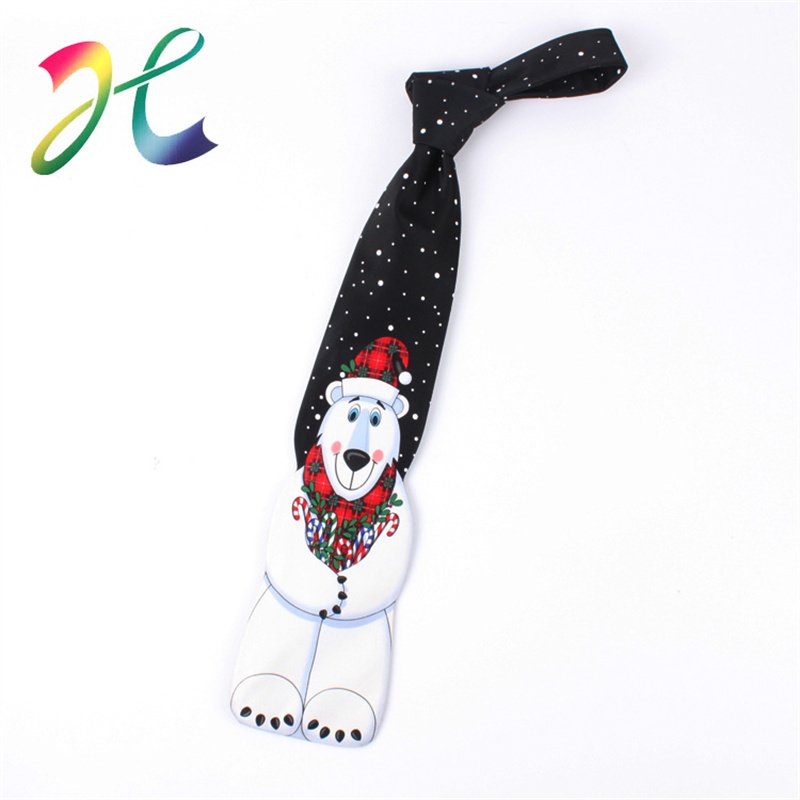 HY6 Holiday Christmas OEM Necktie Silk Novelty Pattern Vivid Tie Printed Polyester Mens Christmas Neck ties