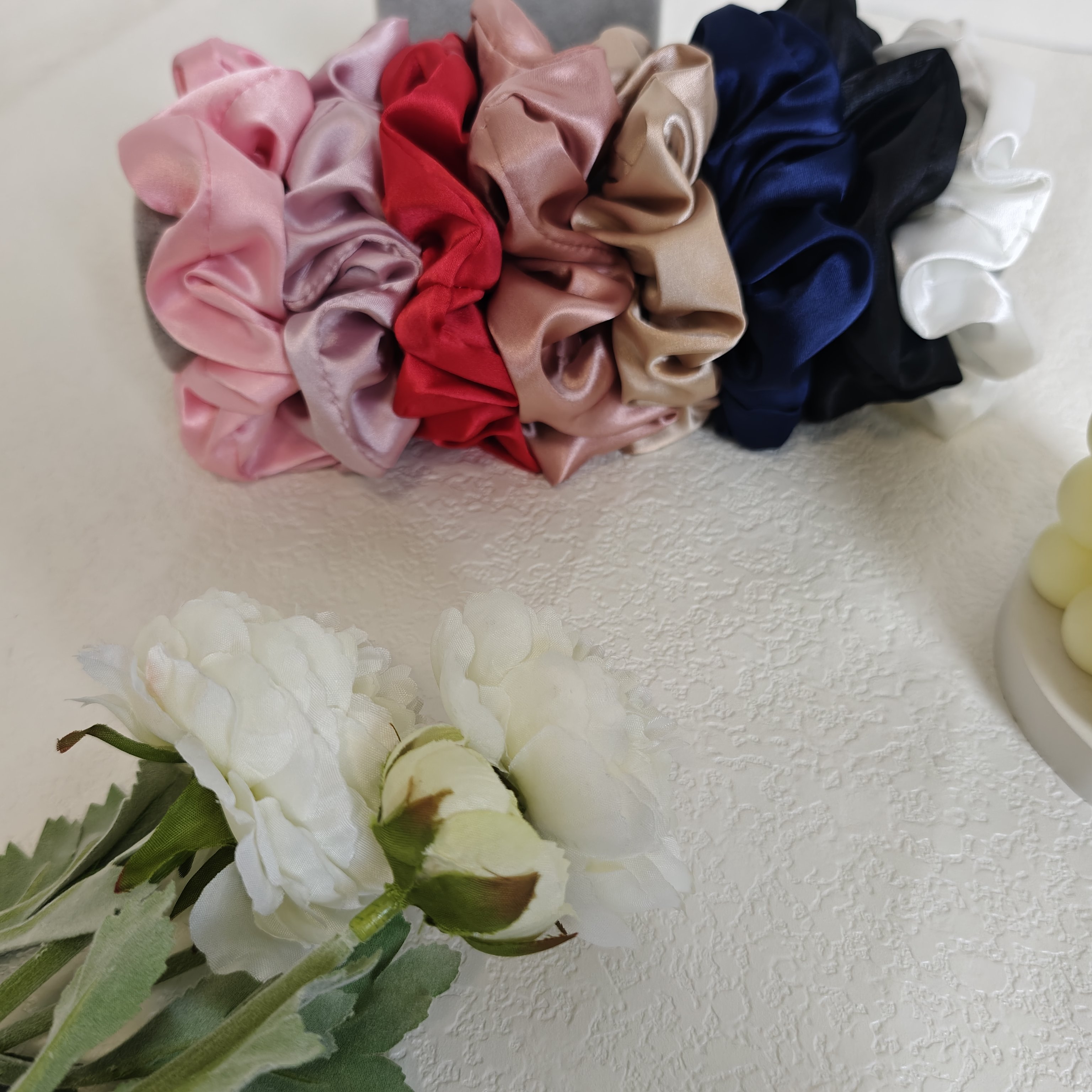 Stocking Satin Hair Tie Hidden Pocket Zipper Scrunchies