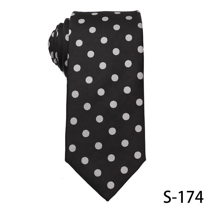 Black Business Ties Cheap Polyester Wholesale Polka Dot Plaid Neckties High Quality Ties For Men From Zhejiang Manufacturers