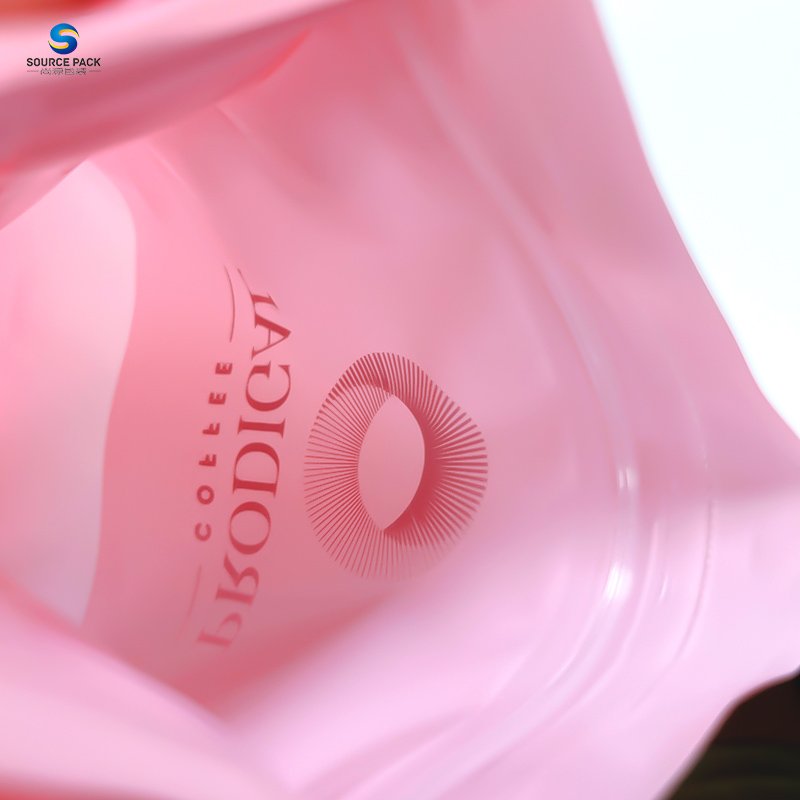 Gold Stamping Recyclable Pouch Flat Bottom Plastic Zipper Custom Printed Coffee Bean Packaging Bag with Logo