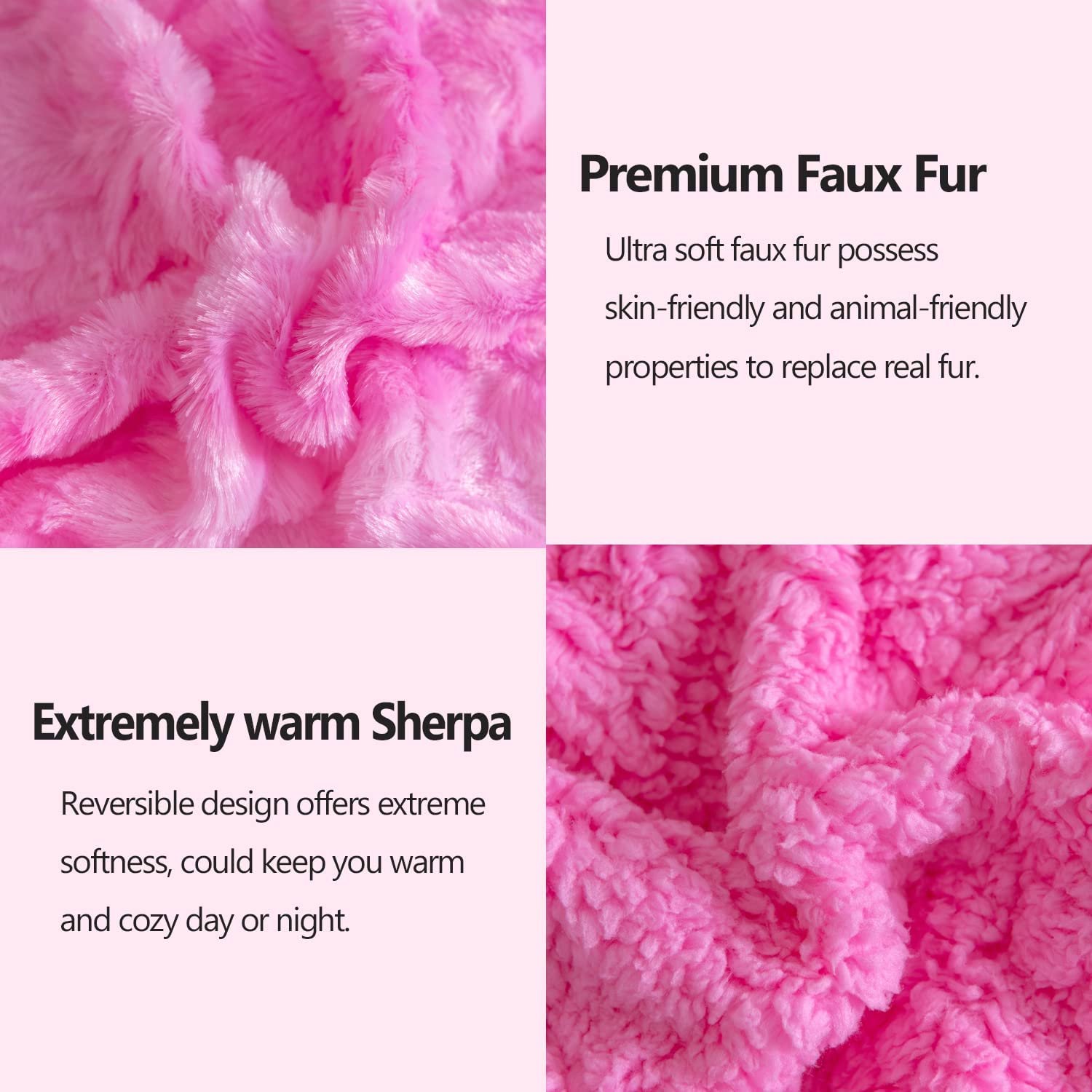 Luxury Plush Blanket Cozy Soft Fuzzy Faux Fur Throw Blanket for Couch Ideal Comfy Minky Blanket for Adults