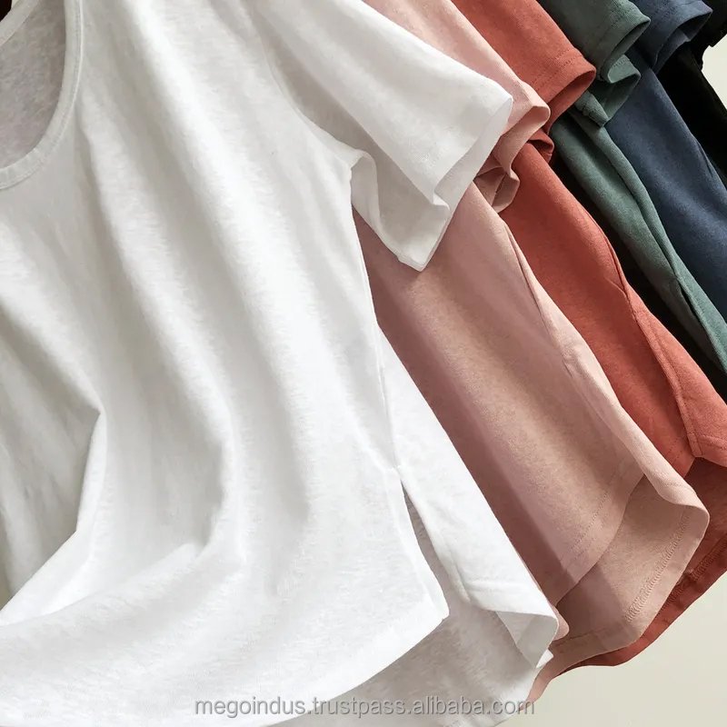 new arrivals plus size women clothing Wholesale Cotton Customized Logo Printed women oversized tops curved hem t-shirts
