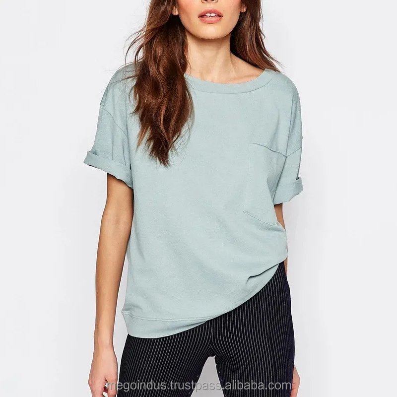 new arrivals plus size women clothing Wholesale Cotton Customized Logo Printed women oversized tops curved hem t-shirts