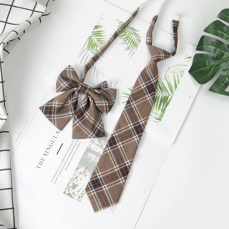 Fashion Classic College Style Japan Student School Uniforms 7cm Width Easy Small Necktie Girls Jk Plaid Ties
