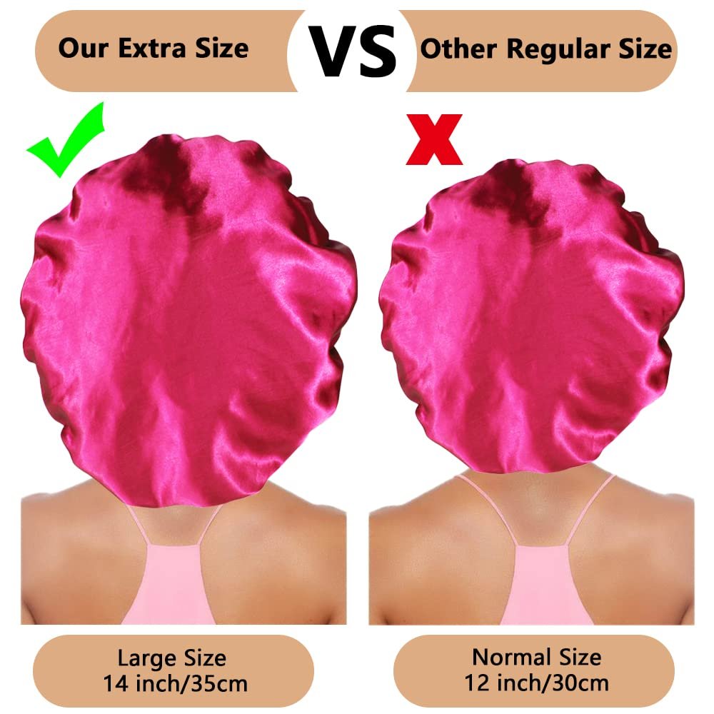 Wholesale women Wide-brimmed sleep bonnet with Tie Band Straps Extra Sleep Satin Wraps Hair Cap Large bonnet