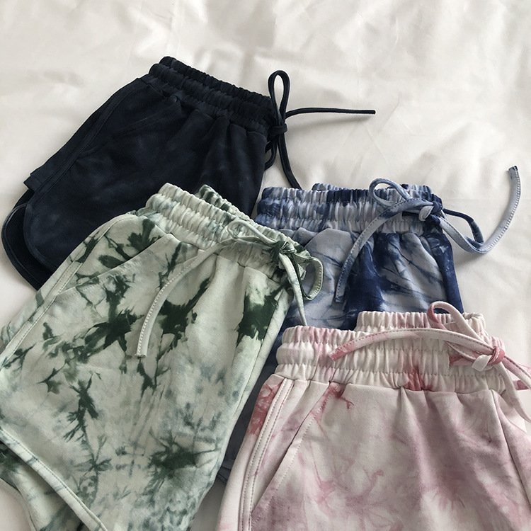 2023 Summer Large Size Tie Dye Wide Leg Casual Loose Short Pants For Ladies For