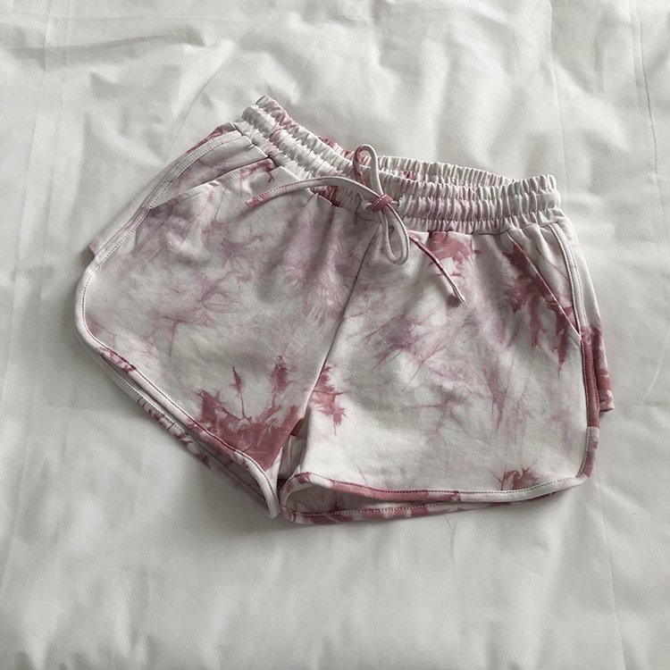2023 Summer Large Size Tie Dye Wide Leg Casual Loose Short Pants For Ladies For
