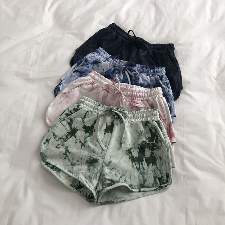 2023 Summer Large Size Tie Dye Wide Leg Casual Loose Short Pants For Ladies For