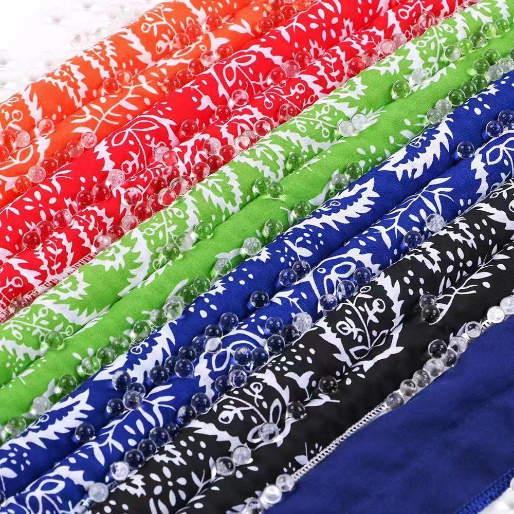 Custom Neck Arm Wrist Bandana Tie Wraps Keep Ice Cool Reusable Sports Cotton Cooling Headband Scarf